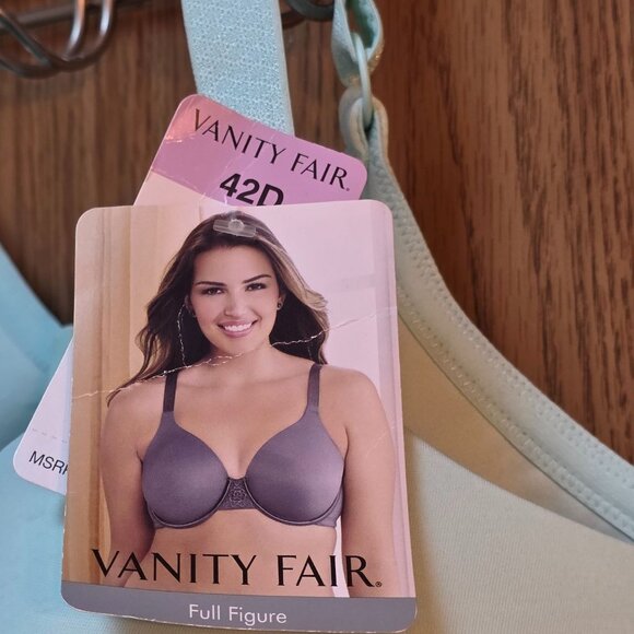 Vanity Fair Womens Beauty Back Full Figure Underwire Bra 42D Summer Mint - Picture 3 of 7